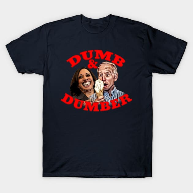 Biden & Harris DUMB AND DUMBER Cartoon T-Shirt by Roly Poly Roundabout